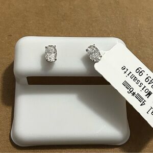 Moissanite Bling Jewelry Silver Stud Earrings
